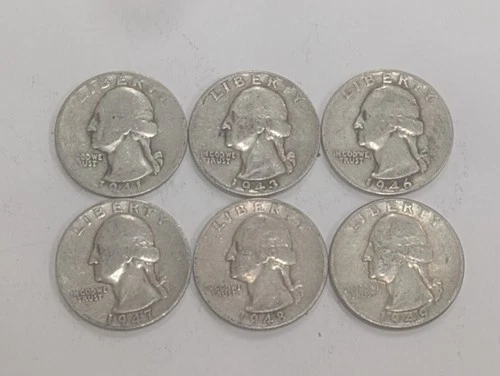 New Listing$1.50 Face Value 90% Silver Washington Quarter 1941-1949 Over One Troy Ounce ASW