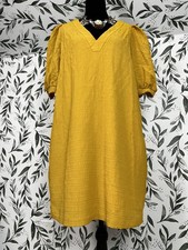 BB Dakota by Steve Madden "Fields of Gold" Shift Dress Sz L Textured Gauze #A