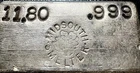 Rare MidSouth Smelter Hand Poured .999 Silver 11.80 oz Vintage Bar Lot# 1-10-100
