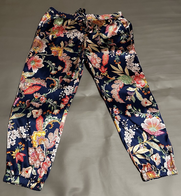 NWT $295 Johnny Was XL Vivienne Alice Jogger Artsy Free Boho Silk Bold Botanical