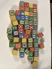 VTG - N Children s ABC Wooden Building Blocks 61x Blocks Includes
