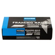 Titan 50 x 2.87mm Bright Steel Collated Framing Nails - Box of 1000