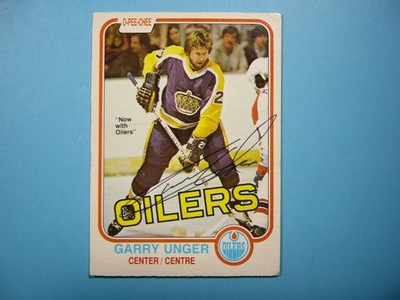 1981/82 O-PEE-CHEE NHL HOCKEY CARD #123 GARRY UNGER VG+ AUTO AUTOGRAPH OPC