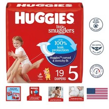 Huggies Little Snugglers Size 5 Diapers: 19 Count, 12 Hours Leak Protection