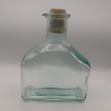 Clear Glass Bottle with Cork Stopper, Clear Color