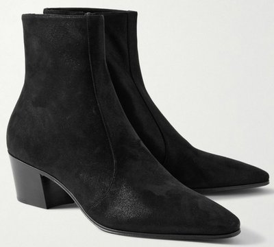 NIB Saint Laurent YSL Vassili 60 Black Hydra Suede Zip Boots Sz 40