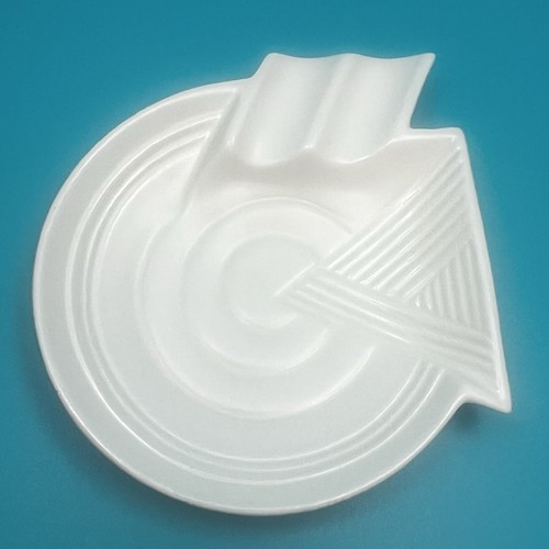 Vintage Spode Velamour Art Deco Era Ashtray Abstract Line Circle Design England - Picture 4 of 11