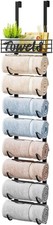 Towel Racks Bathroom Storage 9 Tier Over The Door Wall Mount Rolled Towel