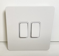 Schneider Ultimate Plate Light Switch White Painted White Int 2 Gang GU1422WPWP