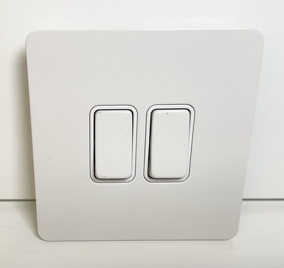 Schneider Ultimate Plattenlichtschalter weiß lackiert weiß Int 2 Gang GU1422WPWP