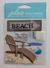 Jolee's Beach House Scrapbooking Stickers Ocean Sand Lounge Chair