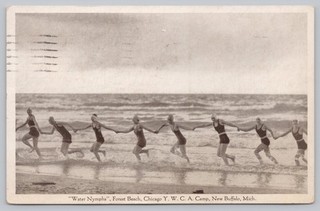 Water Nymphs Forest Beach YWCA Camp New Buffalo MI Michigan Postcard 1933