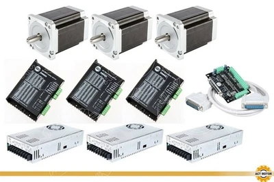 ACT MOTOR Motor paso a paso de 3 ejes Nema34 Motor 5.6A 116mm 1416oz-in Φ14mm 34HS1456D14L34J5-2000