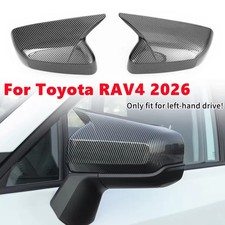 ABS Carbon Fiber OX Horn Side Rearview Mirror Cover Cap For Toyota RAV4 2026