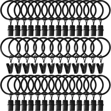 40 Pack Curtain Rings with Clips, Drapery Clips with Rings, Drapes Rings 1.26...