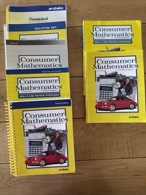 Abeka Consumer Mathematics Teacher & Student Kit LIKE NEW WORKBOOK Lot Of 7