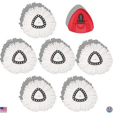 6 Pack Mop Head Replacements for EasyWring Spin Mop, Machine Washable Refills