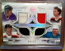 2023 UD Ultimate Collection Quad Materials 4/15 Yzerman Lafleur Gretzky Messier