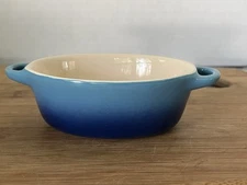 Rare JCP Blue Casserole Dish Mini  Ceramic Bakeware Salt Pepper
