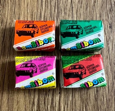 1998 Bombibom Super Car Series Baycan Bubble Gum Set 4 Pcs