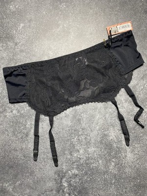 Valbonne Lingerie Long Line Deep Length Black Lace Suspender Belt Sizes 14 to 20