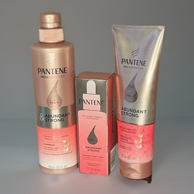 Pantene Pro-V Miracles Abundant & Strong Shampoo Conditioner & Oil Serum 3pc Set