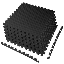 Puzzle Exercise Mat 1' Thick EVA Interlocking Foam Floor Mat Gym Mat 6 Tiles