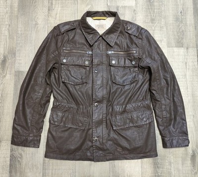 Camel Active The Straight Route Waxed Men Brown Jacket Size 50 M/L