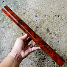 Amboyna Burl Spindle Blank, Exotic Wood 38x419mm For Woodworking & Crafts #1272