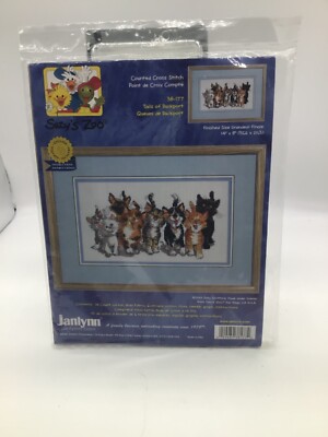 Janlynn Suzy's Zoo Cross Stitch Kit Tails of Duckport Row of Cats New from 1999