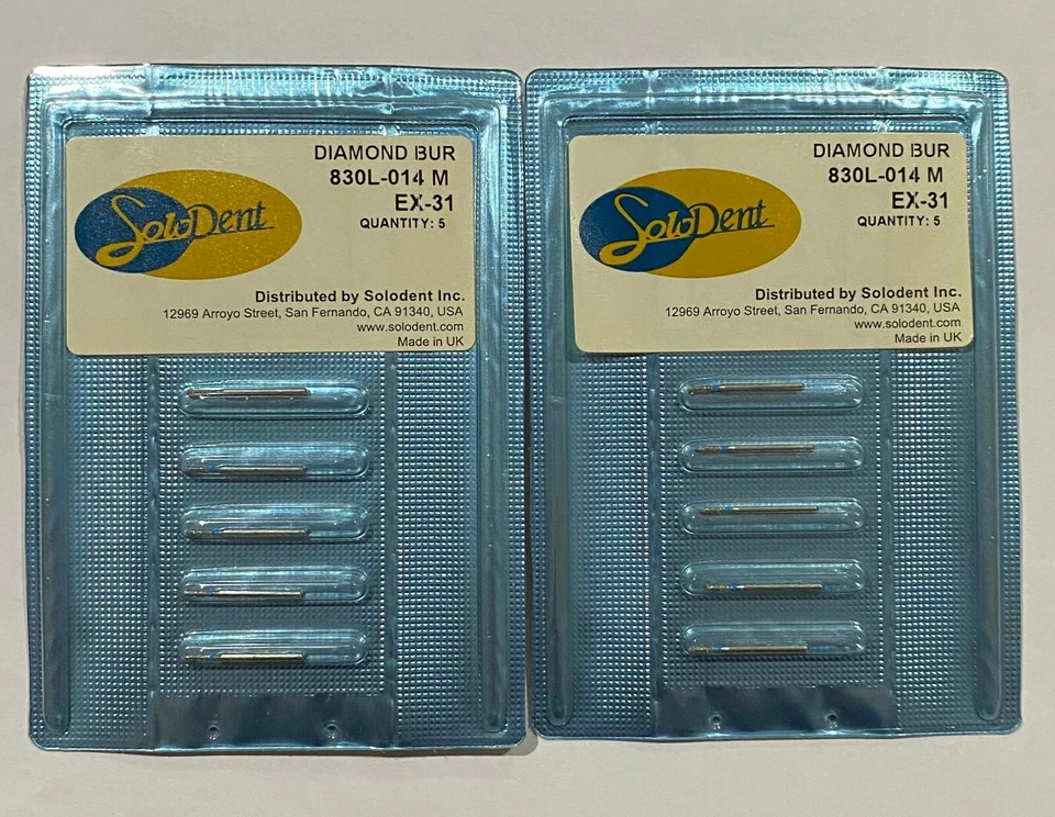 Fresas de diamante #830L-014M FG Med Pear Bur ISO EX-31 014 diámetro FG830L-014M 10X Foto 2 de 3