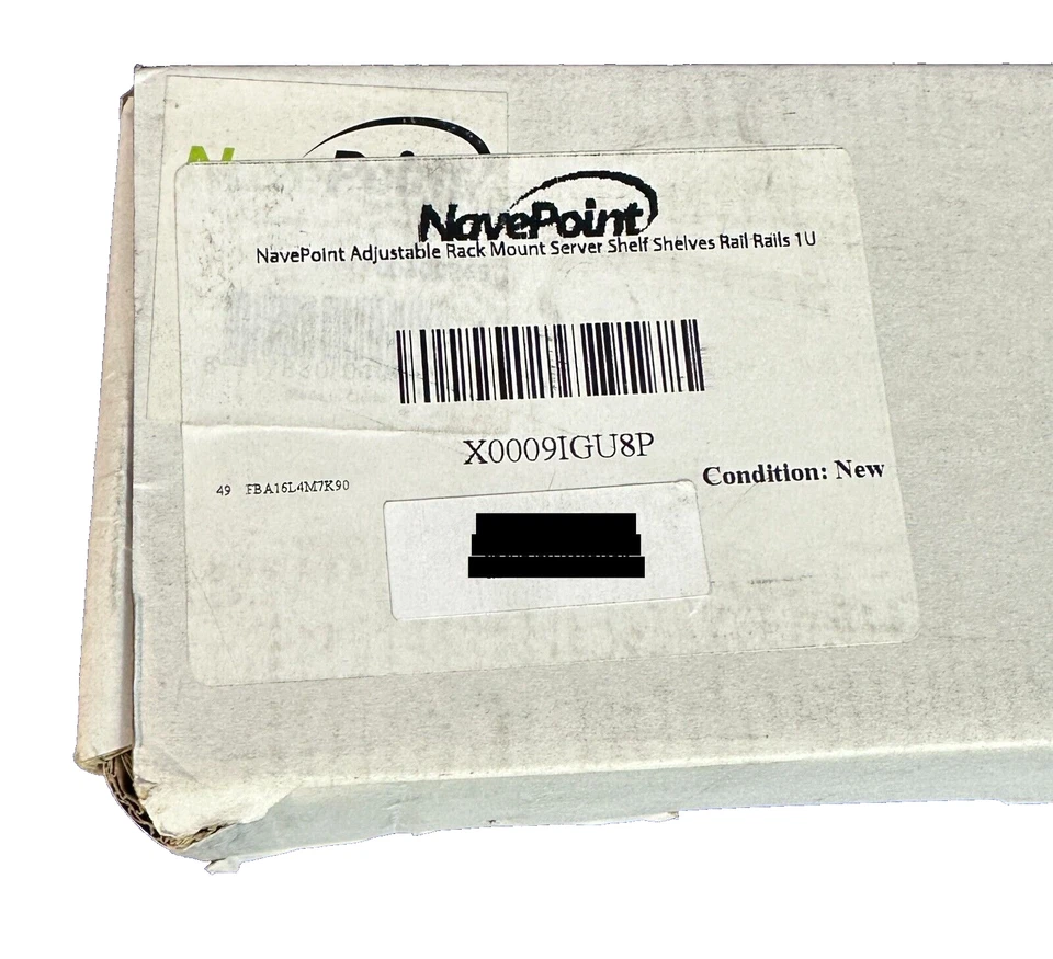 NAVEPOINT XOOO9IGU8P, 1U Adjustable Rack Mount Server Shelf Rails-Black-OPEN BOX - Image 4 of 4