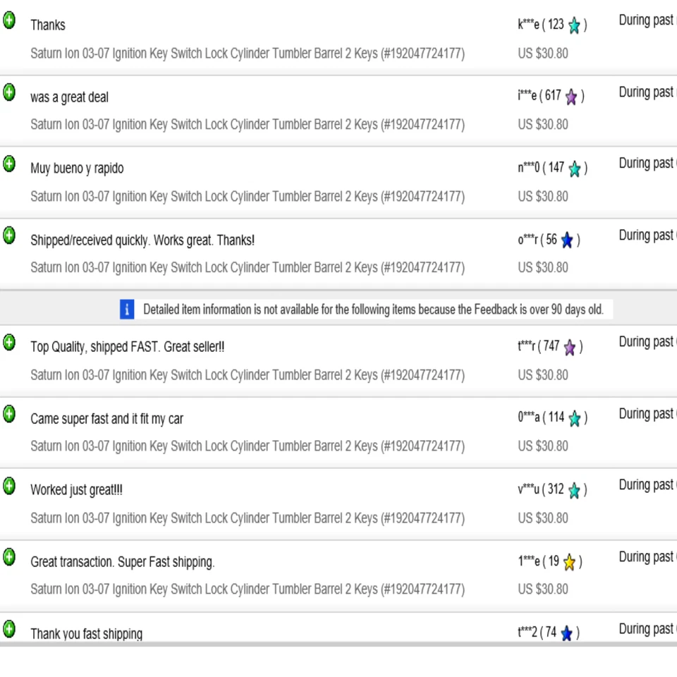Ключ зажигания Saturn Ion 03-07 замок цилиндр барабан 2 ключа - Изображение 2 из 2