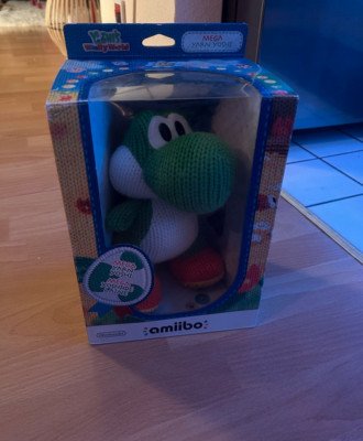 Mega Yarn Yoshi / Mega Woll Yoshi Amiibo OVP Nintendo Yoshi's Woolly World