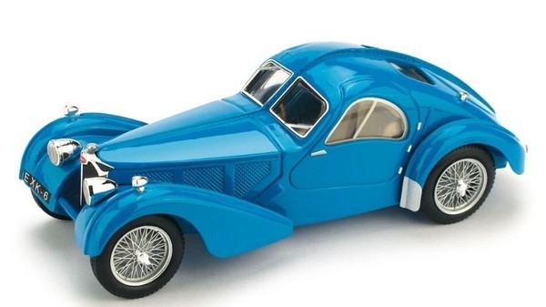 Brumm 1/43 Epoche Bugatti Atlantic 1938 Blau Statisches Modell Diecast-image