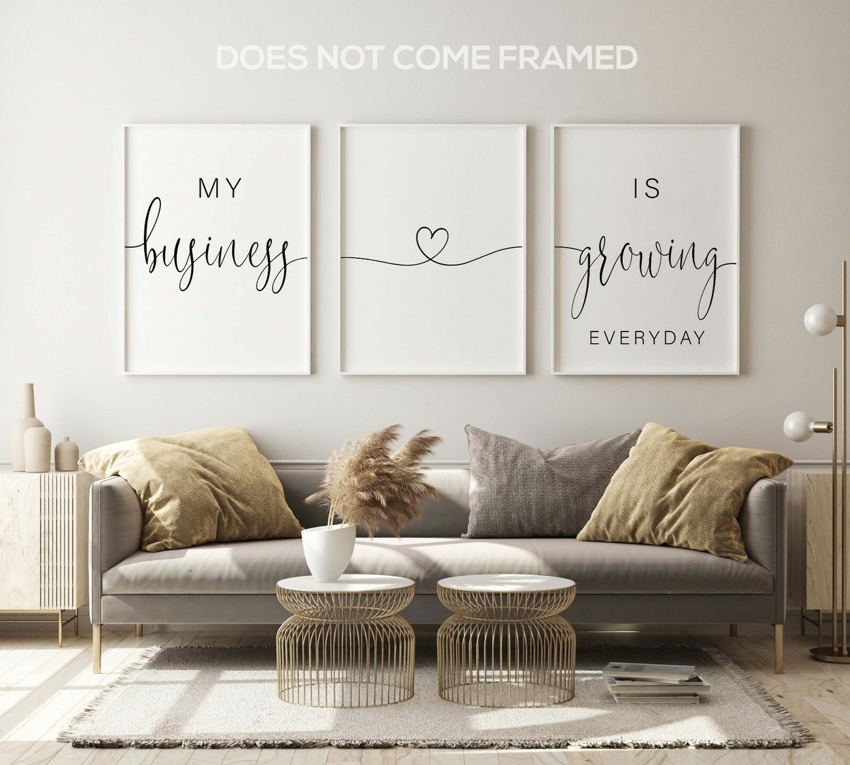 My Business Is Growing Everyday, Set of 3 Poster Prints, Home Wall