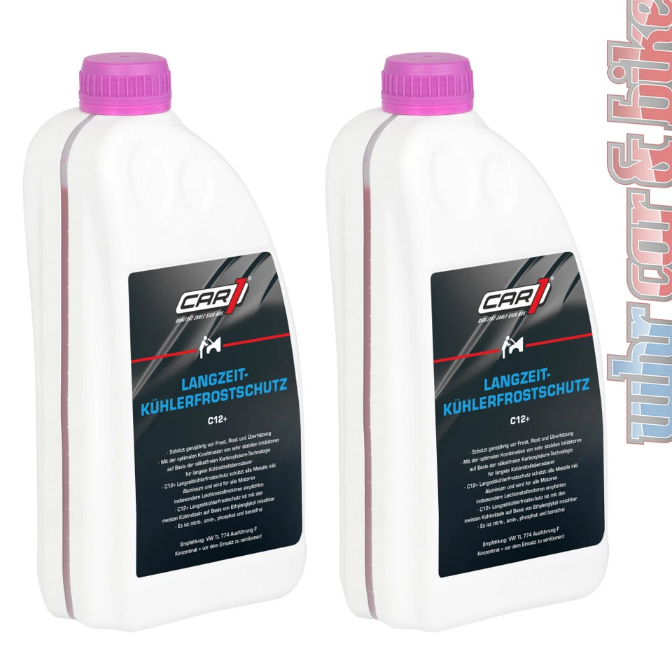 CAR1® Kühlerfrostschutz Konzentrat violett C12+ 2x 1,5L Car1 Langzeit Kühlerschutz