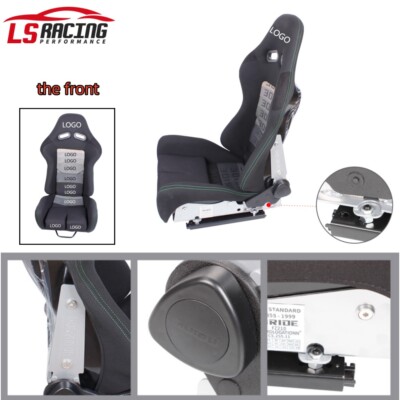 Adjustable Racing Seat 1X Seats Adjustable Racing Seats+Back Cushion+Adjustable Slider | eBay