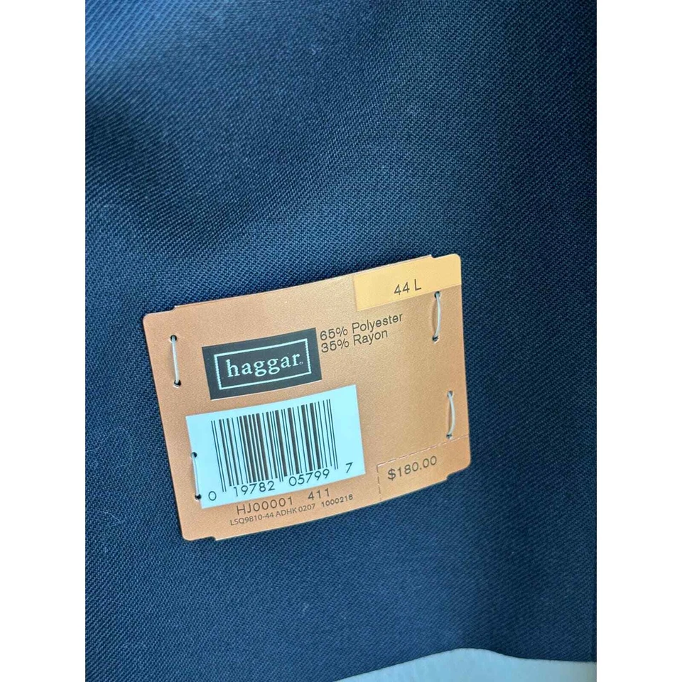 Haggar Mens Classic Fit Blazer Jacket Single Breasted Notch Lapel Navy Size 44L - Image 3 of 4