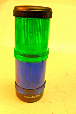 ALLEN-BRADLEY Stack Lights, Blue & Green w/A-B - B 855E-BCE & Bulbs, 30mm, 24v