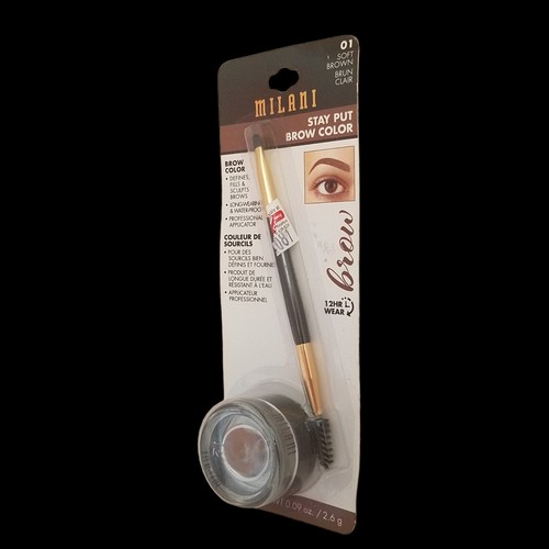 Milani STAY PUT BROW COLOR 12HR Long Lasting Waterproof #01 SOFT BROWN 0.06 oz - Picture 22 of 24
