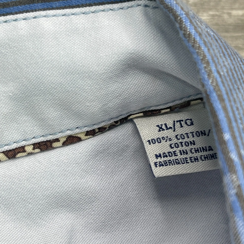 Tommy Bahama Shirt Mens XL Blue Western Floral Cowboy Double Pocket Island Craft - Image 4 of 4