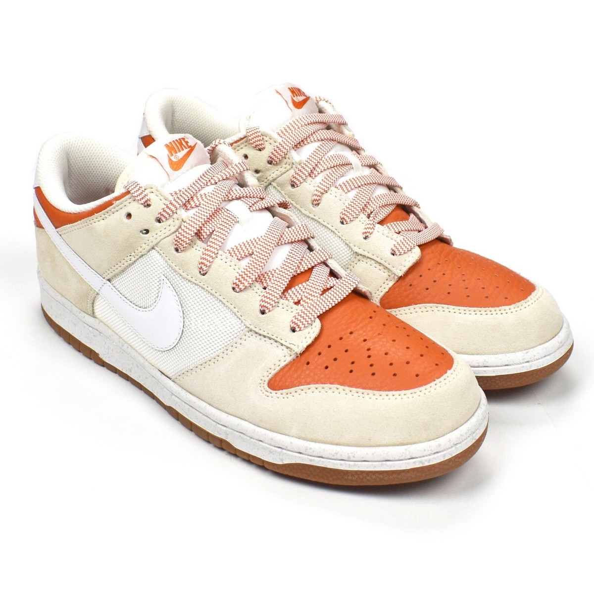NWT Nike Dunk Low CL Hoop Orange Beige Suede Sneakers Men's