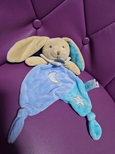 Doudou Plat Lapin Bleu BABYNAT BABY NAT BN0138 Lune Etoile Luminescent TTBE