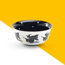 Potter's Studio Flying Witch Bowl with Gold Trim