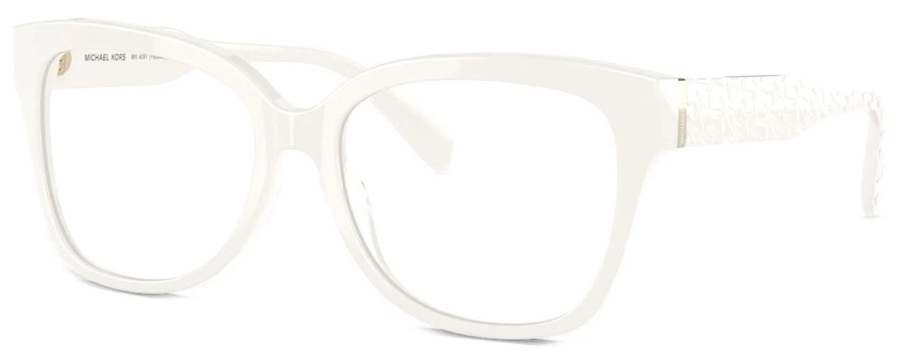 Michael Kors MK4091 Womens Cat Eye Designer Reading Glasses in Gloss White 52 mm