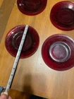 Vintage Anchor Hocking Ruby Red 6 inch Plates /  saucers set of 4 Hard to find