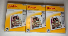 3 Pk Kodak Premium Photo Paper 100 Sheets Per Pack Gloss - 300 Sheets Total New