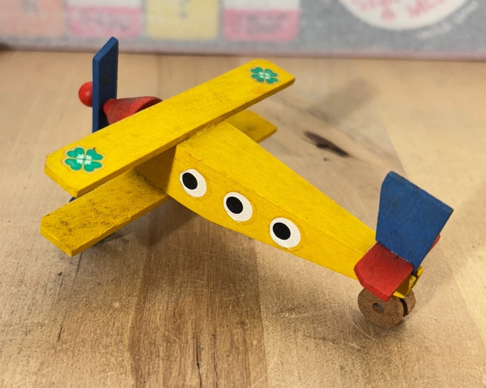 Steinbach Wood Biplane Double Wing Plane, Moving Propeller, 4" - Image 3 of 4