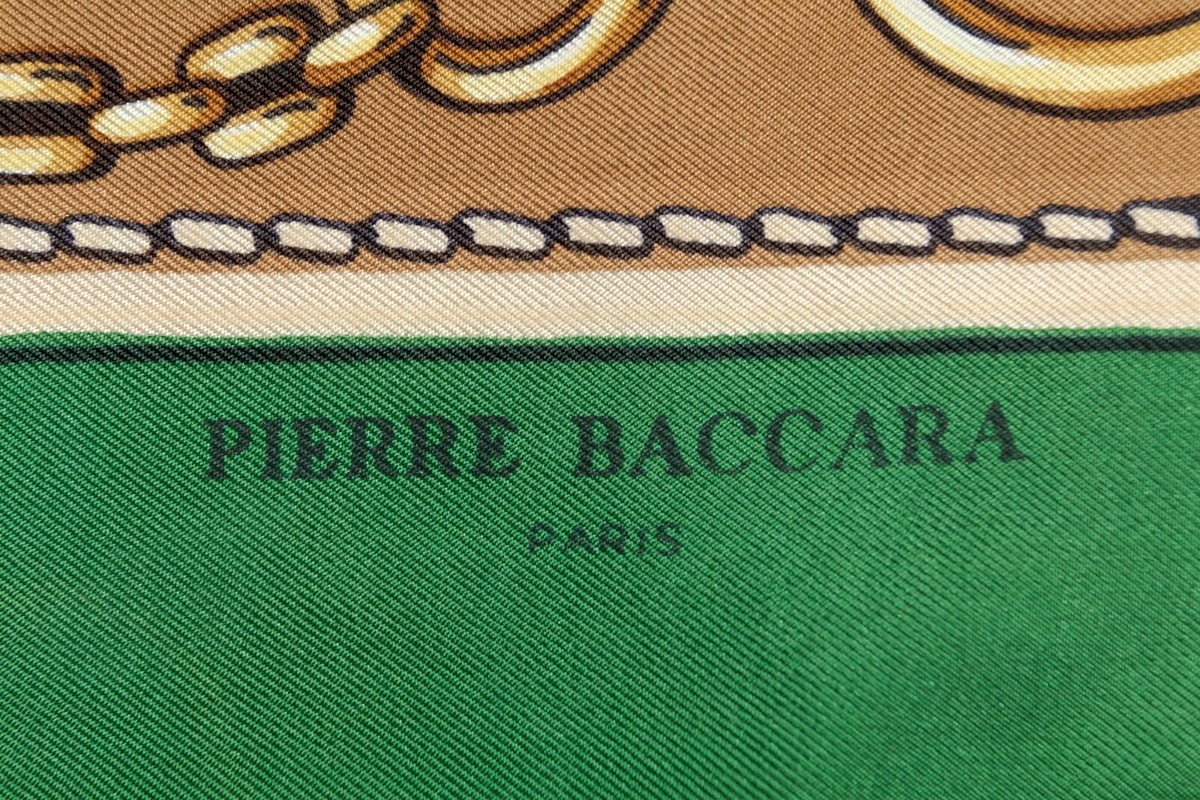 Foulard BACCARA LA JOCONDE En Soie 100% - Vintage, Marron, état Très Bon